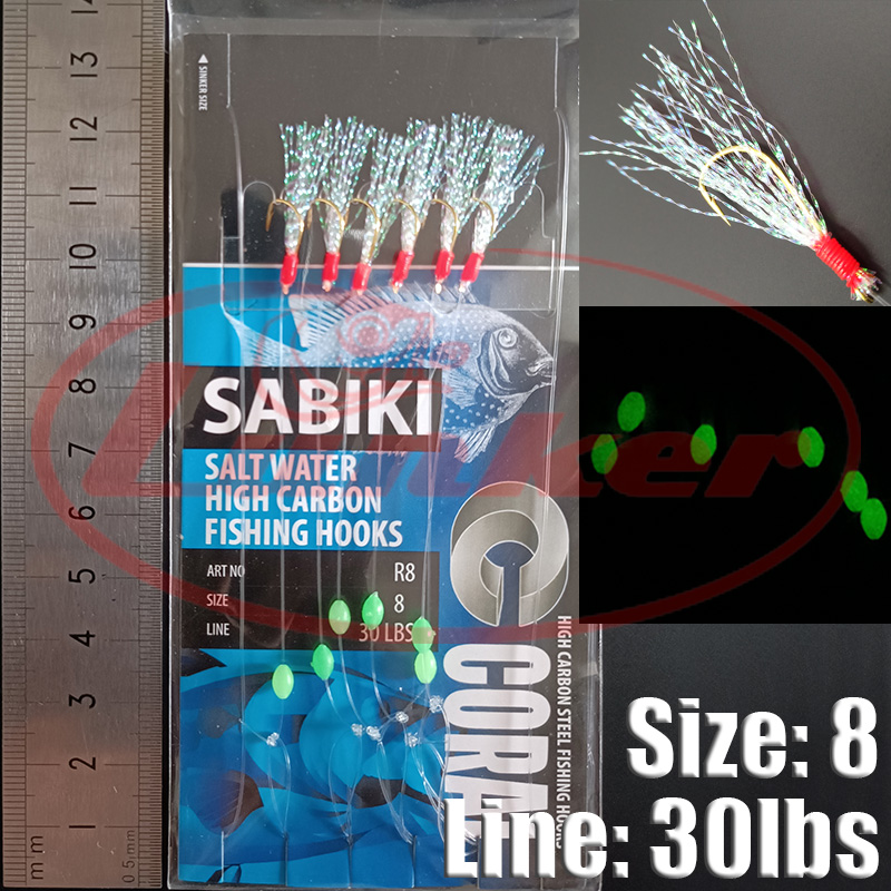 Lunker sabiki rig ganci lumino - Saltwater Fishing Hook recensione e prezzo